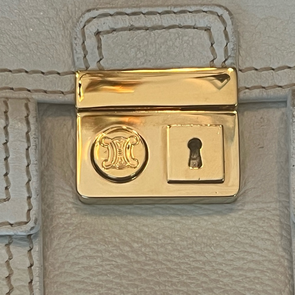 Celine White Lambskin Convertible Clutch - Picture 11 of 14